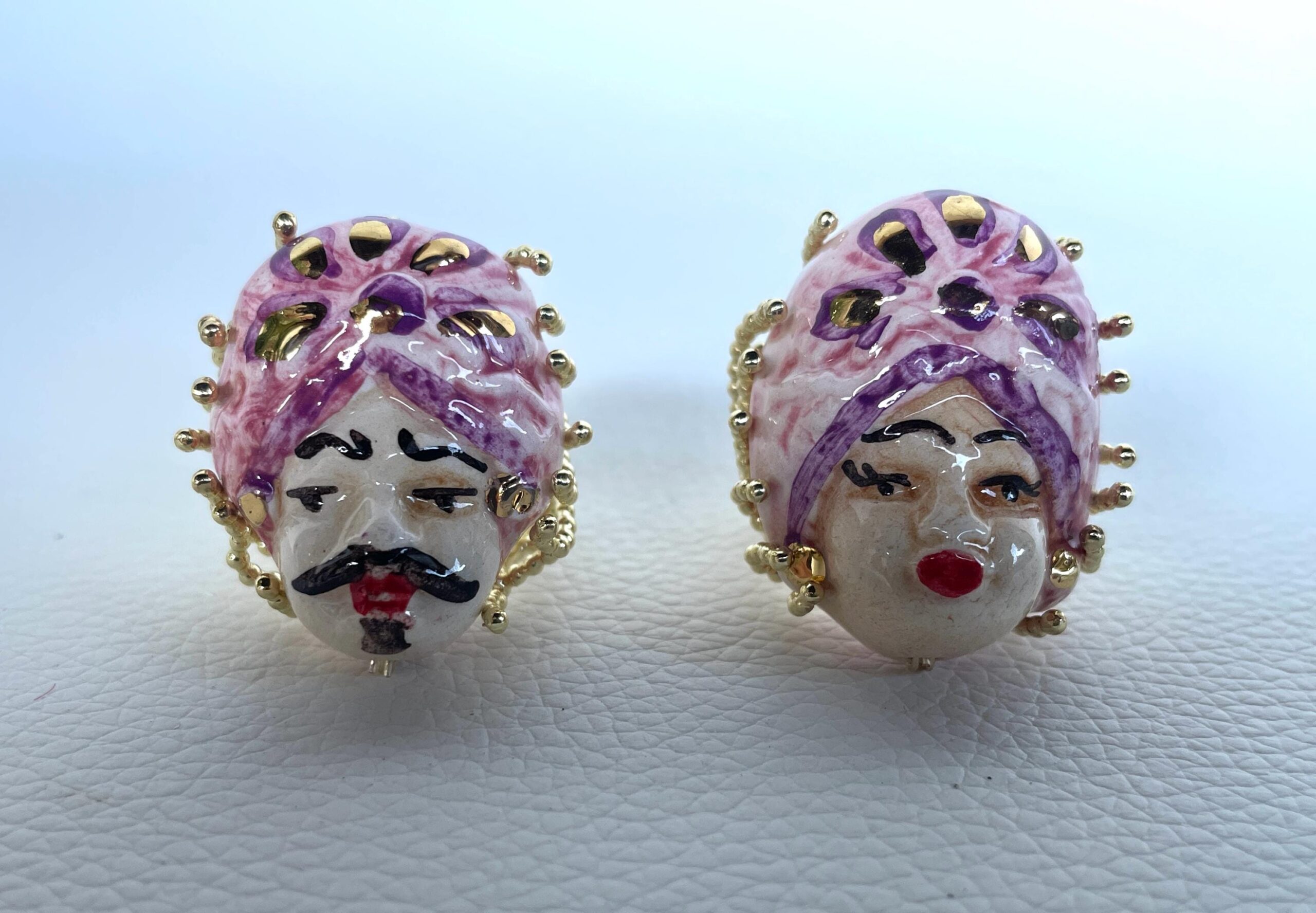 Anello Testa di moro, anello siciliano, anello ceramica di Caltagirone, anello maxi, anello regolabile, anello scultura. Anelli artigianali siciliani