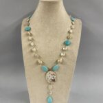 collana artigianale cammeo autentico e turchese