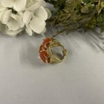 maxi anello con corallo rosso