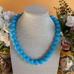 Collana con perle turchesi, resina italiana di alta qualità, girocollo con maxi boules, collana con ciondoli, regalo per lei. Collane artigianali di Resina
