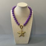 Collana viola, collana maxi boules, collana resina, ciondolo oversize stella marina, collana corta, resina italiana, per lei. Collane artigianali di Resina