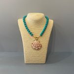 Collana turchese, collana estiva, collana resina italiana, ciondolo grande conchiglia naturale, collana da mare, regalo per ragazza. Collane artigianali di Resina