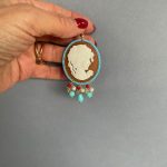 Orecchini Cammeo, orecchini argento 925, orecchini vistosi e leggeri, resina italiana, grappoli di perle miste, orecchini classici. Orecchini con Cammeo