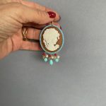 Orecchini Cammeo, orecchini argento 925, orecchini vistosi e leggeri, resina italiana, grappoli di perle miste, orecchini classici. Orecchini con Cammeo