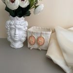 Orecchini argento 925, orecchini vistosi e leggeri, orecchini Cammeo ovale rosa, resina italiana, grappoli di perle, orecchini classici. Orecchini con Cammeo