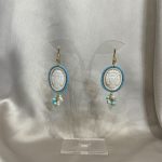 Orecchini Cammeo, Cammeo vero di conchiglia sardonica, Cammeo Torre del greco, Argento 925, orecchini turchesi, Orecchini a grappolo. Orecchini con Cammeo