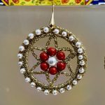 Orecchini vari colori, base chiacchierino, ruota di carretto, gancio argento Orecchini siciliani Chiacchierino