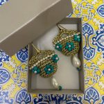 Orecchini argento 925, borsetta siciliana in chiacchierino, perle maiorca vari colori Orecchini siciliani Chiacchierino
