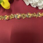 Bracciale siciliano con mattonelle di ceramica Caltagirone decorato con Limoni. Bracciali con Mattonelle Caltagirone