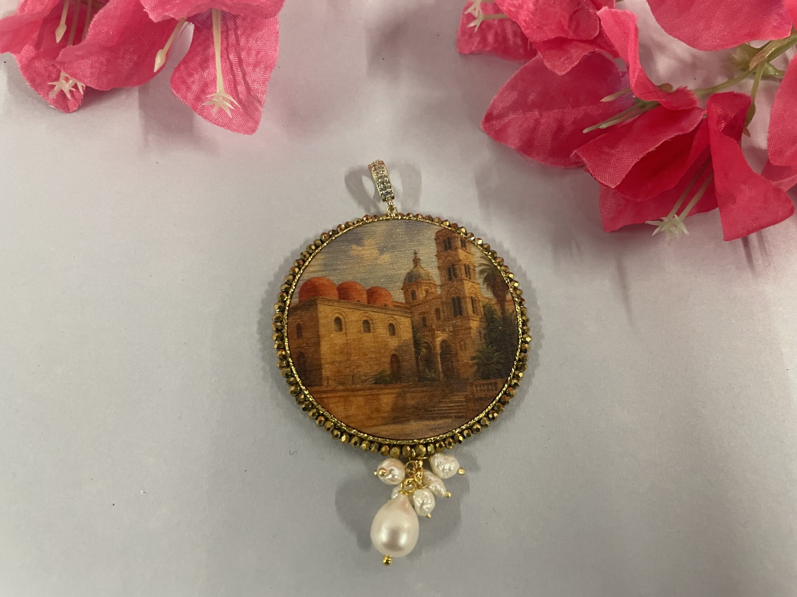 Collana con ciondolo “Vedute di Sicilia” – Palermo arabo-normanna Collane caratteristiche siciliane