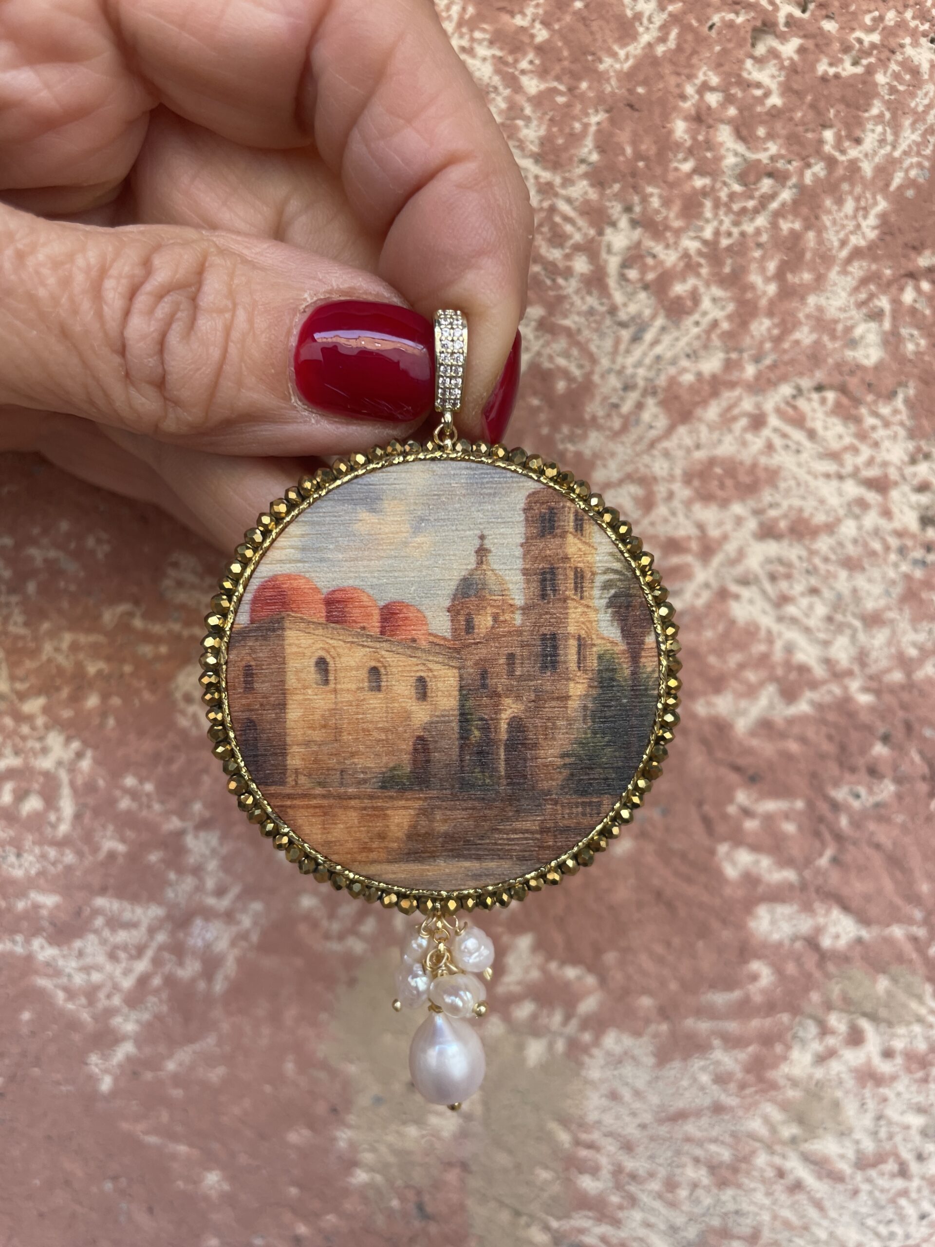 Collana con ciondolo “Vedute di Sicilia” – Palermo arabo-normanna Collane caratteristiche siciliane