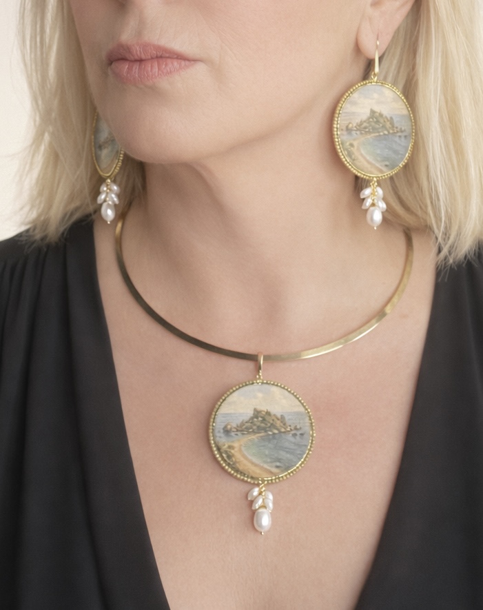 Collana con ciondolo “Vedute di Sicilia” – Isola Bella Taormina Collane caratteristiche siciliane