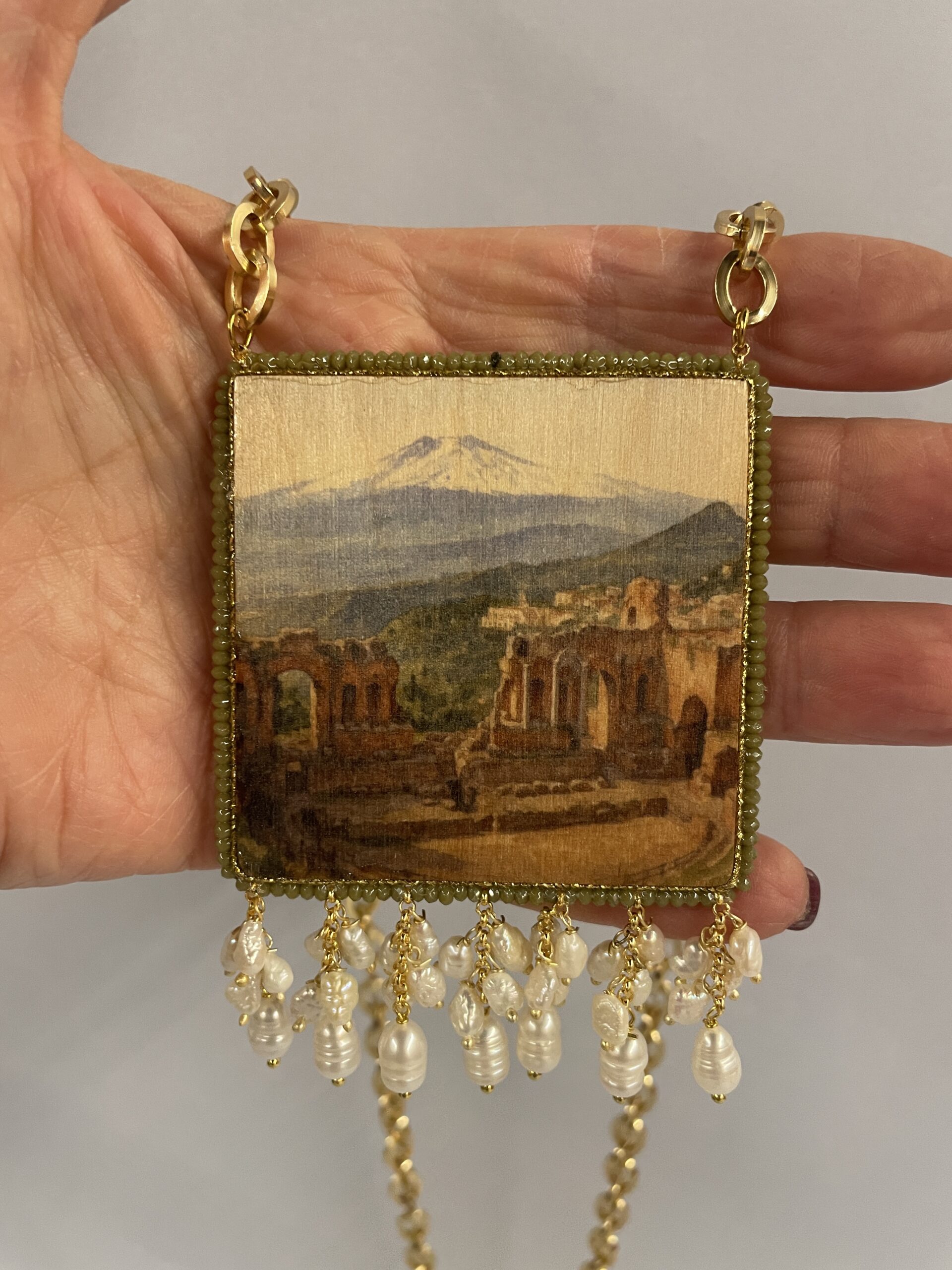 collana con catena anallergica Vedute di Sicilia