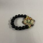 bracciale artigianale siciliano con lava e tamburello