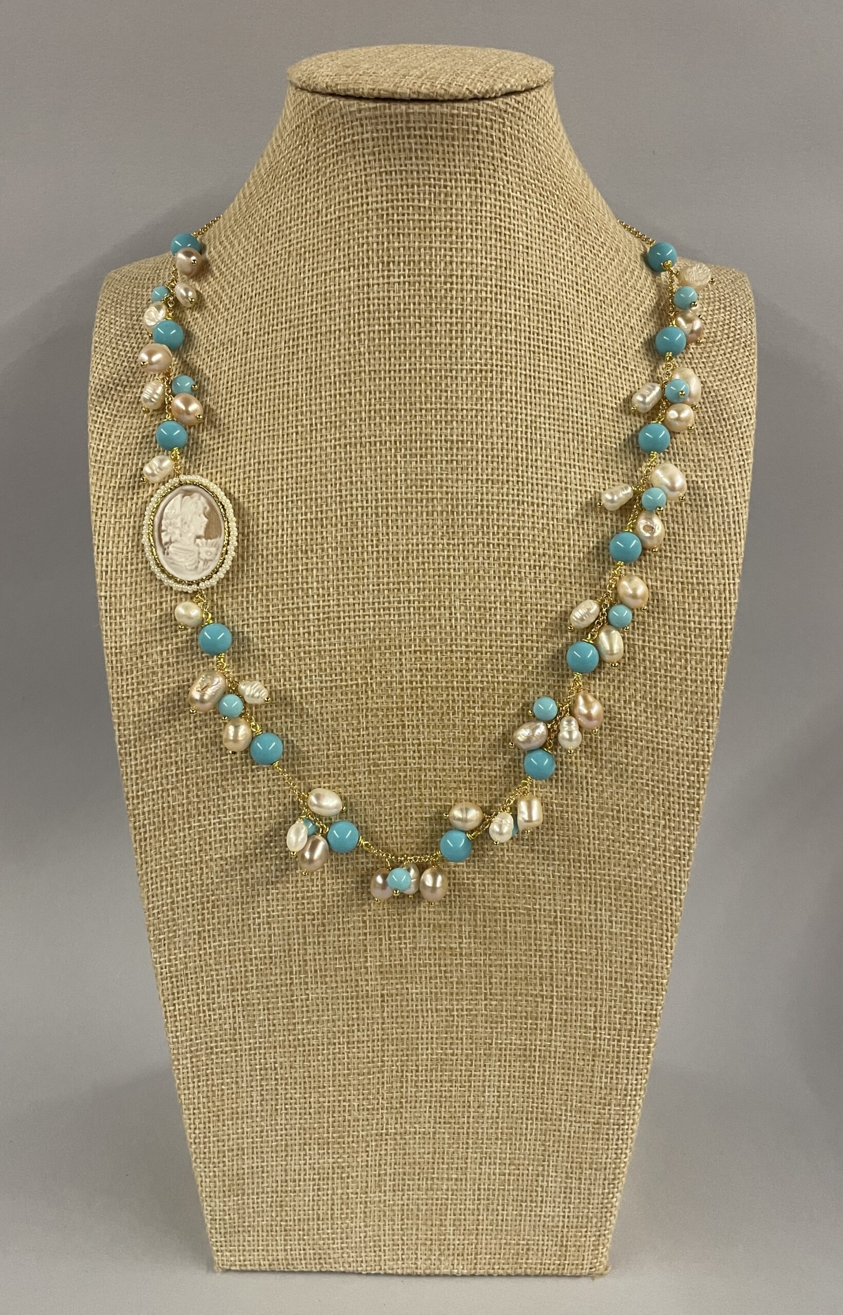 collana cammeo autentico e pasta di turchese