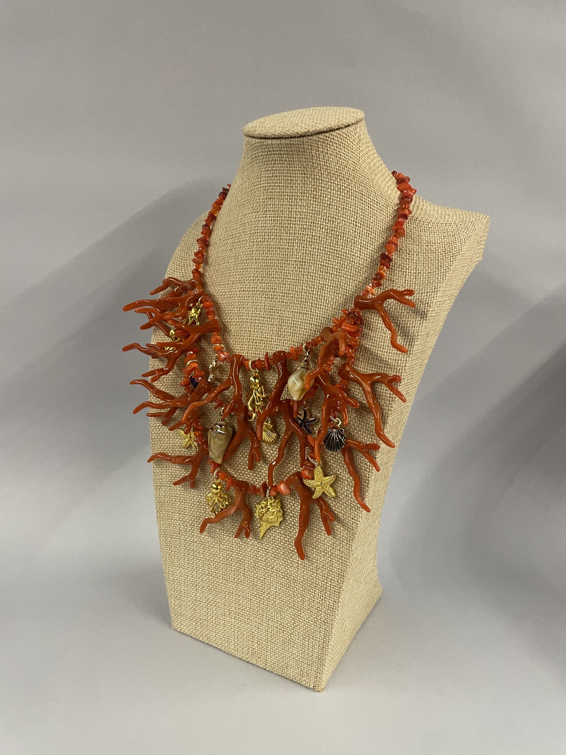 collana corallo resina arancione