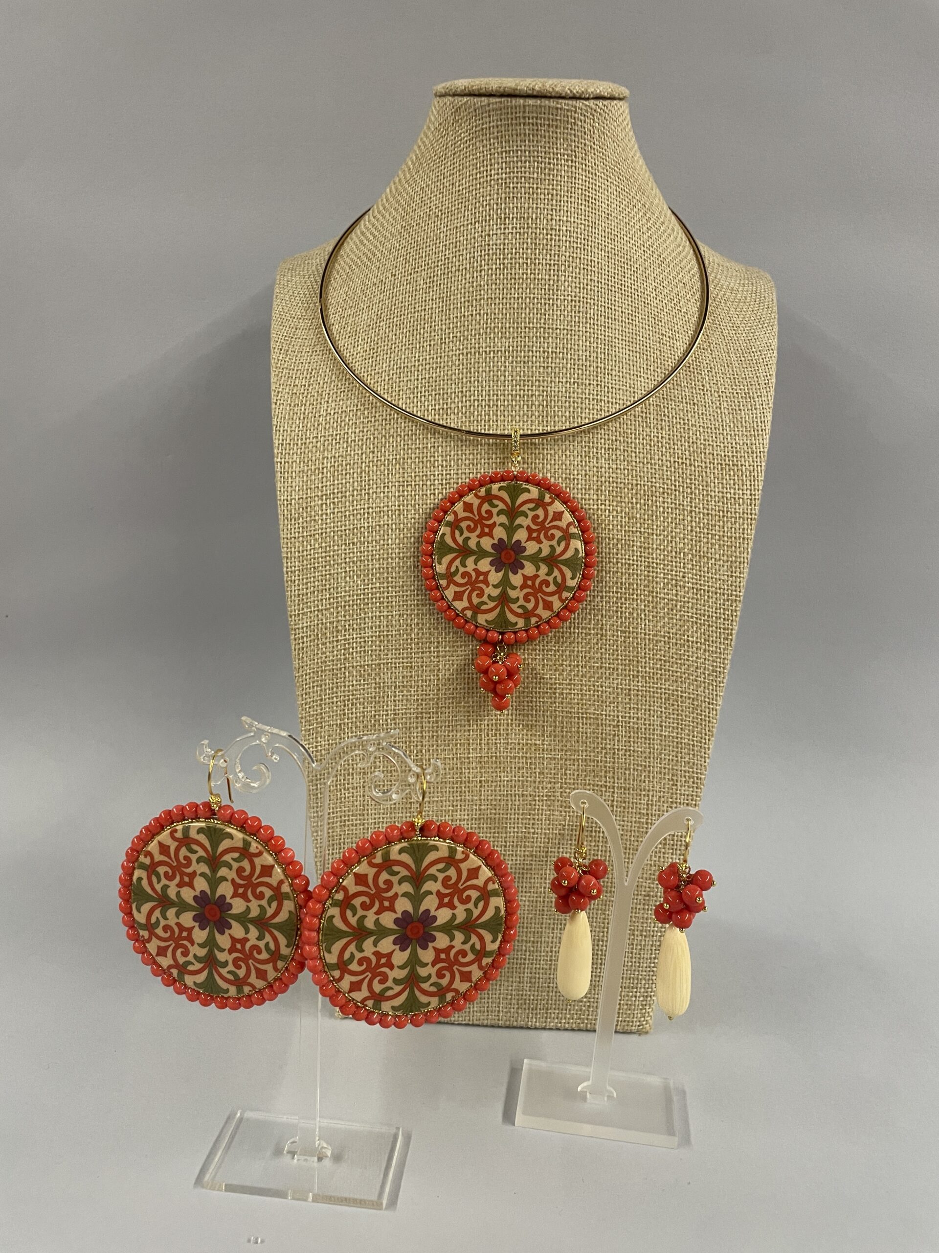 parure completa collezione Geometrie maiolicate