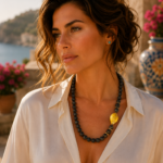 collana artigianale siciliana lava e limoni