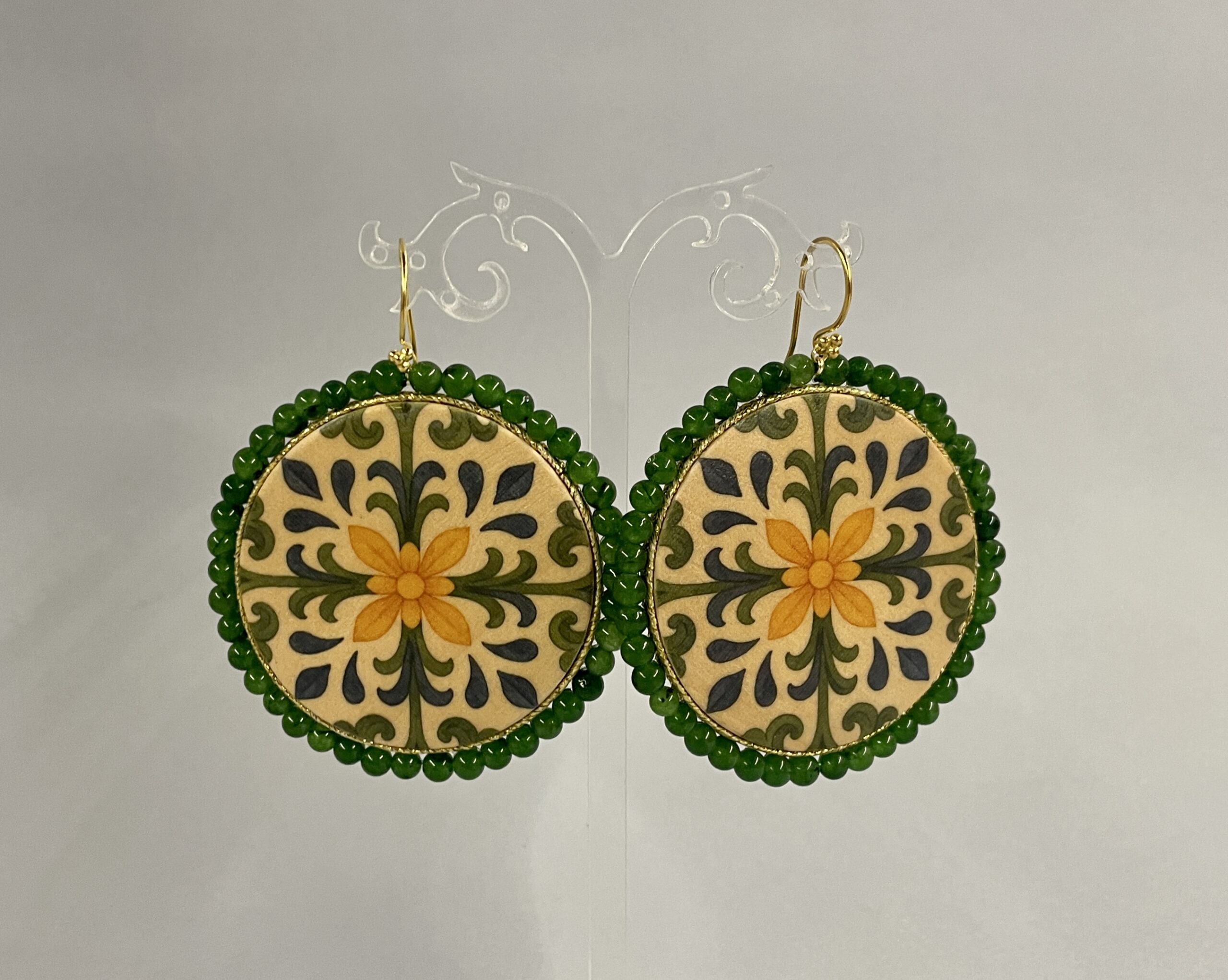 orecchini siciliani argento e design maiolica siciliana